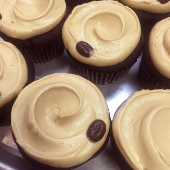A photo of (Gluten-free) Chocolate cake with cappuccino buttercream.
