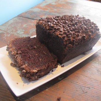 A picture of vegan and gluten free chocolate loaf.